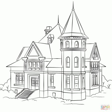 Victorian House coloring page | Free Printable Coloring Pages