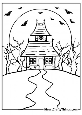Printable Haunted House Coloring Pages (Updated 2023)
