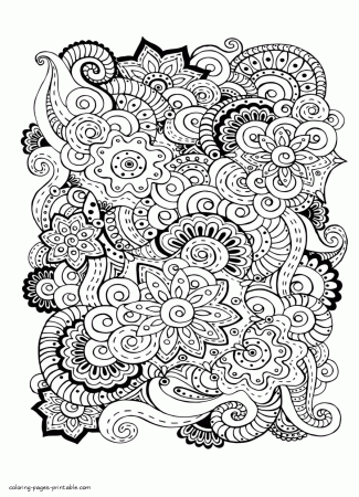 Complex Flower Coloring Pages || COLORING-PAGES-PRINTABLE.COM
