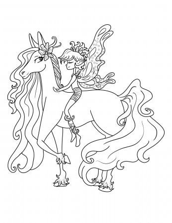 Little Fairy and Unicorn Coloring Page Coloring Book - Etsy