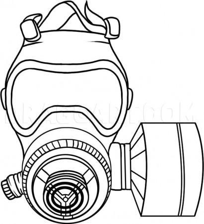 How to Draw a Gas Mask, Coloring Page, Trace Drawing