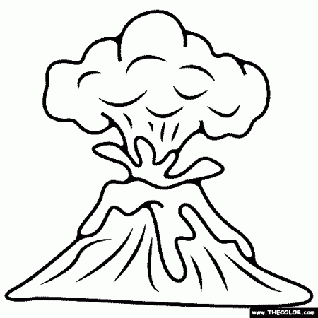 Erupting Volcano Coloring Page