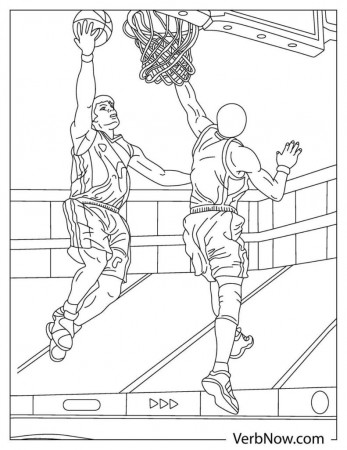 Free BASKETBALL Coloring Pages & Book for Download (Printable PDF) - VerbNow