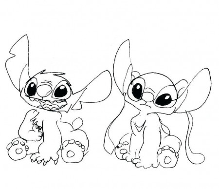 Stitch and Angel coloring pages