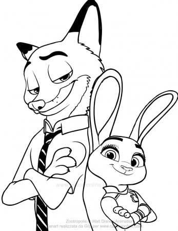 Drawing Judy e Nick (Zootropia) coloring page