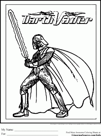 Darth Vader To Print - Coloring Pages for Kids and for Adults