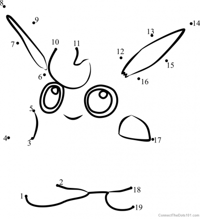 Download or print Wigglytuff Pokemon GO dot to dot printable worksheet from  Video-Games,Pokémon-GO connect the dots category. | Coloriage pokemon