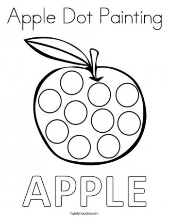 Apple Dot Painting Coloring Page - Twisty Noodle