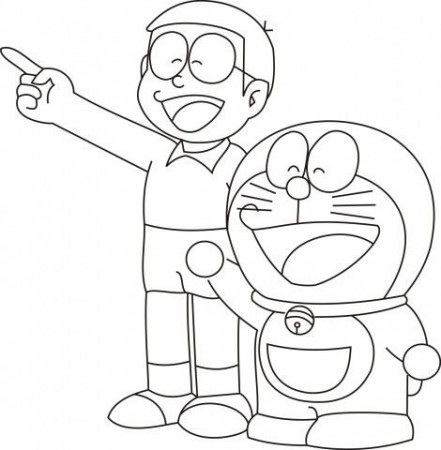 Doraemon With Nobita Colouring Pages Freen Download | Easy cartoon ...