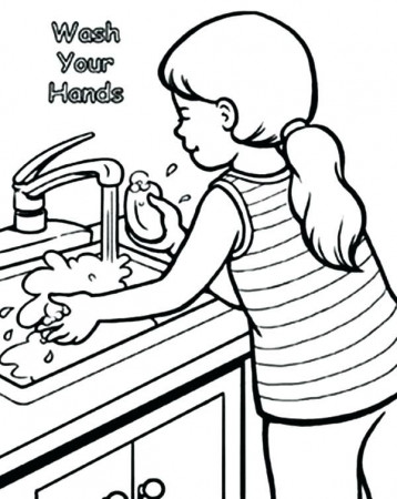Hand Coloring Page Washing Picture Logo Pages | Coloring pages ...