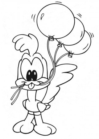 Baby Looney Tunes Character Baby Road Runner Coloring Page