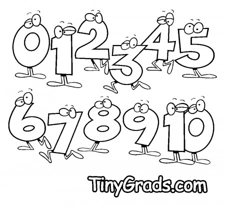 Bubble Numbers Coloring Page