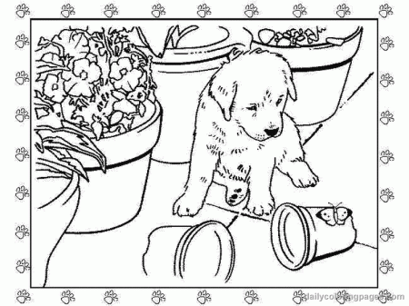Printable Of Puppies - Coloring Pages for Kids and for Adults