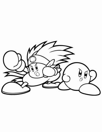 Kirby And Knuckle Joe Coloring Page | Free Printable Coloring Pages