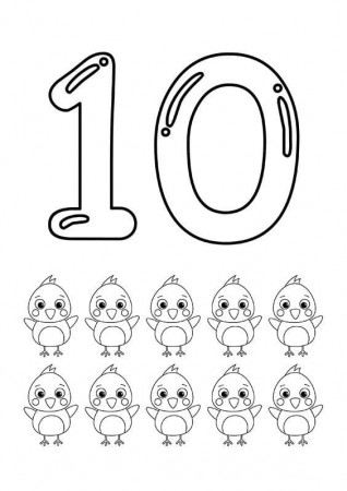Adorable Number 10 Coloring Page - Free Printable Coloring Pages for Kids
