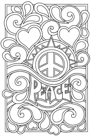 Peace and Love Coloring Page - Free Printable Coloring Pages for Kids