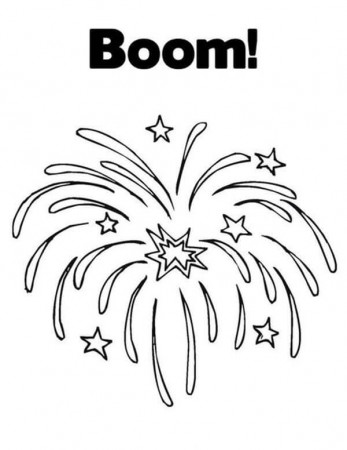 Exploding Fireworks Coloring Page - Free Printable Coloring Pages for Kids