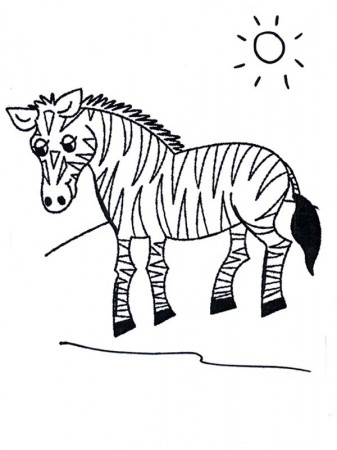 Zebra in Grasslands Coloring Page: Zebra in Grasslands Coloring ...