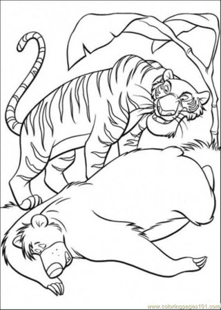 Baloo And Shere Khan Coloring Page for Kids - Free The Jungle Book  Printable Coloring Pages Online for Kids - ColoringPages101.com | Coloring  Pages for Kids