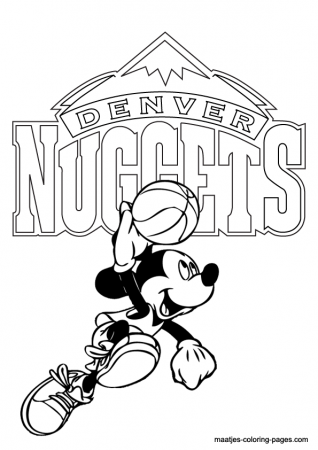 Denver Nuggets and Mickey Mouse coloring pages
