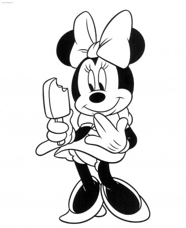 Minnie Eating Ice Cream Coloring Pages For Kids #eDh : Printable ...