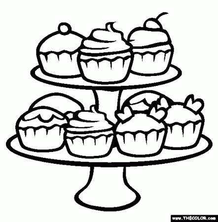 Cupcakes Coloring Page | Free Cupcakes Online Coloring