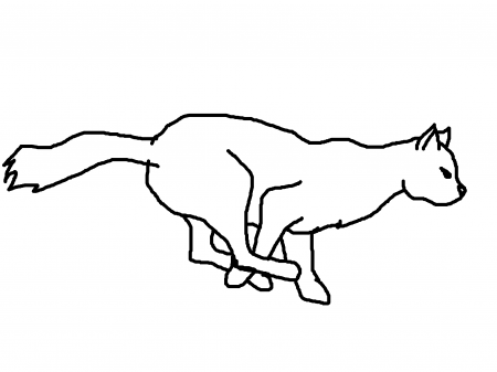 Running Cat Coloring PAge
