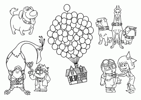 Up : Russell and The Dog Coloring Page, Up.