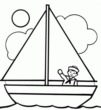 Simple Boat Coloring Pages - coloringmania.pw | coloringmania.pw