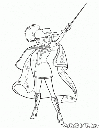 Coloring page - Musketeer Barbie