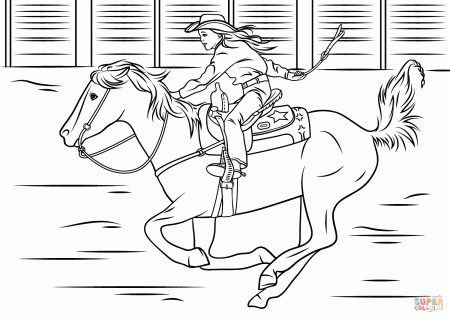 Cowgirl Riding Horse coloring page | Free Printable Coloring Pages