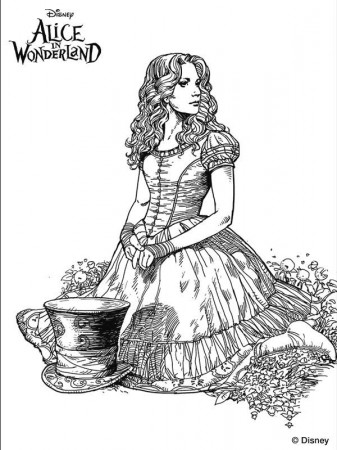 Tim Burton's Alice in Wonderland coloring page. | We're All Mad ...