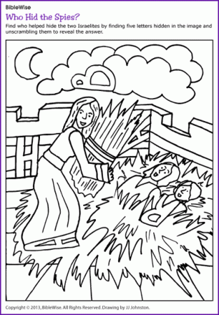 Rahab and the spies coloring page