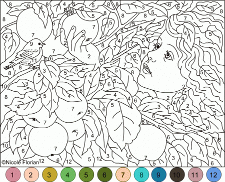 Difficult Color By Number Page