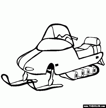 Snowmobile Coloring Page | Free Snowmobile Online Coloring