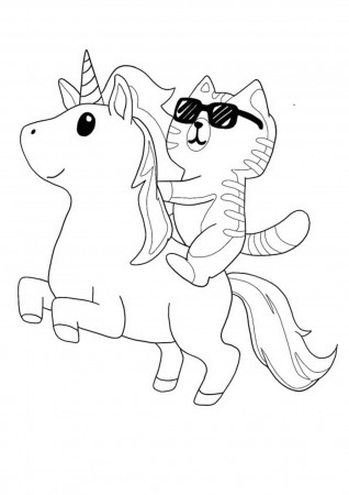 Unicorn Cat Coloring Pages - 4 Free Printable Coloring Sheets (2020)