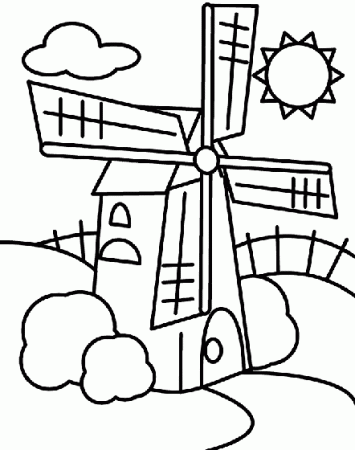 Windmill Coloring Page | crayola.com