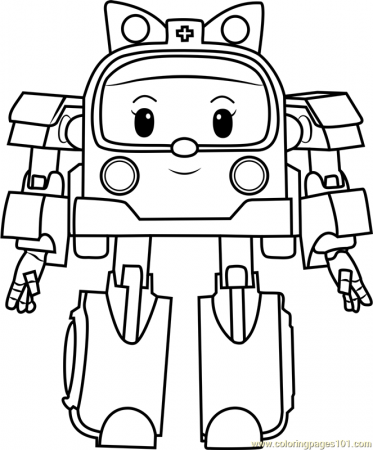 Amber Coloring Page - Free Robocar Poli Coloring Pages :  ColoringPages101.com