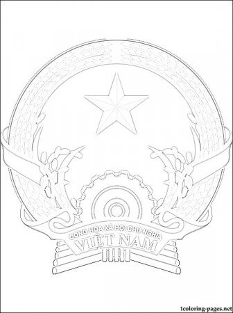 Vietnam coat of arms coloring page | Coloring pages