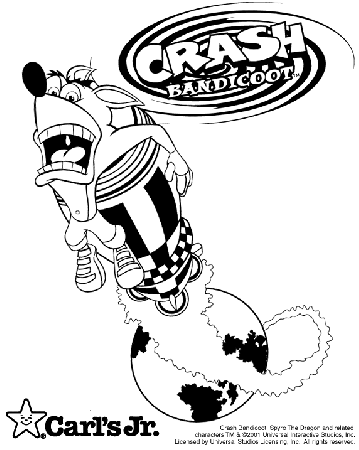 Crash Bandicoot/Spyro The Dragon Carl's Jr./Hardee's Coloring Pages :  Carl's Jr : Free Download, Borrow, and Streaming : Internet Archive