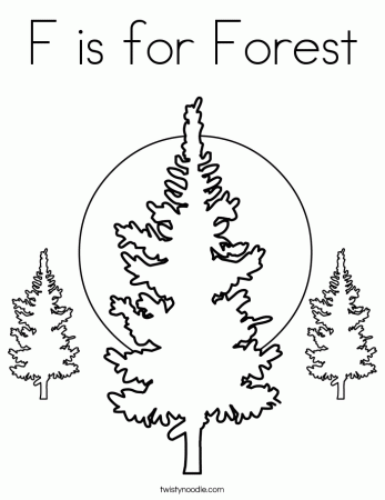 F is for Forest Coloring Page - Twisty Noodle