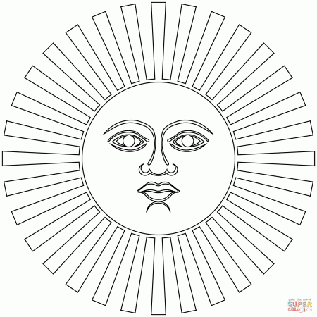 Inti or Sun of May coloring page | Free Printable Coloring Pages