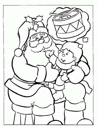 Santa Claus with Baby on Christmas Day Coloring Pages >> Disney ...