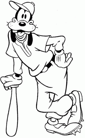 Baseball Goofy Coloring Pages | Cartoon Coloring pages of ...