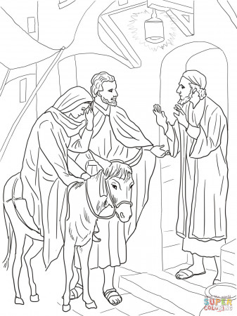 No Room at the Inn for Mary and Joseph coloring page | Free ...