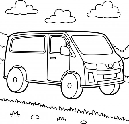 Van Vehicle Coloring Page for Kids 10002764 Vector Art at Vecteezy