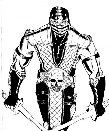 coloring : Remarkable Mortal Kombat Scorpion Coloring Pages Image ...