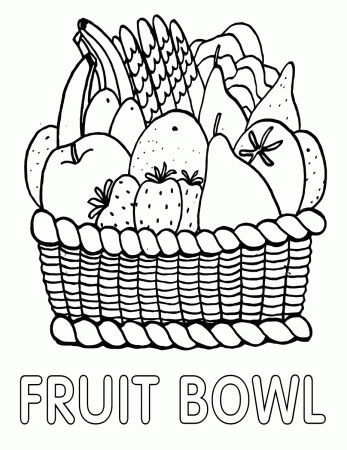 Bowl of fruit coloring pages | Coloring pages to download and print