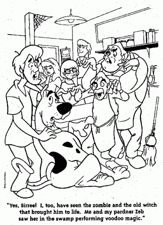 The Gang with Mean Guys Scooby Doo Coloring Pages