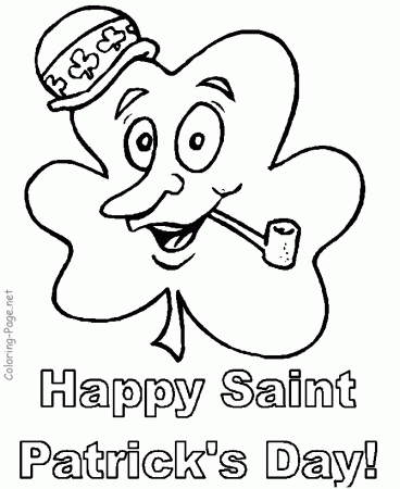 St. Patrick's Day coloring book page - St. Patrick's shamrock